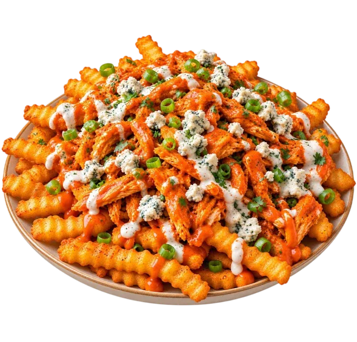 Buffalo Chicken Crinkle Fries