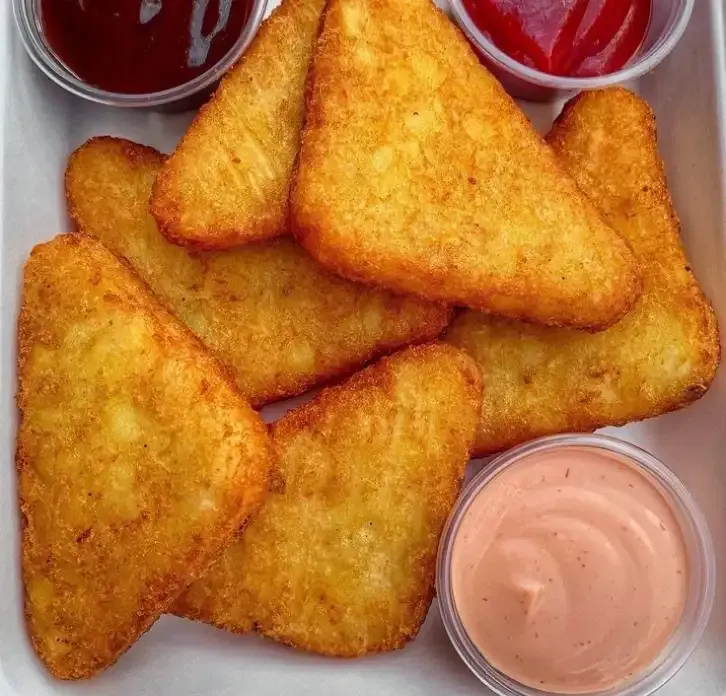 Triangles Hashbrowns breakfast stack