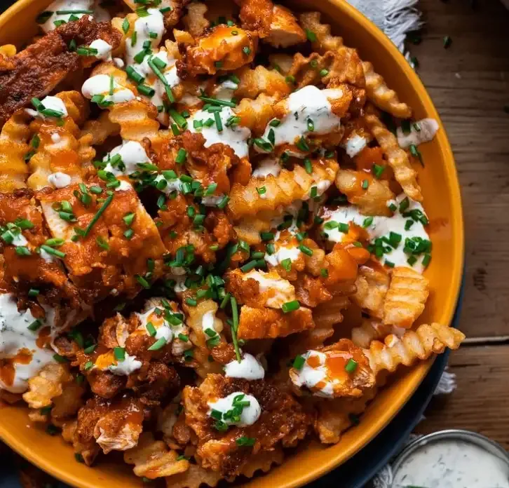 Buffalo Chicken Crinkle Fries